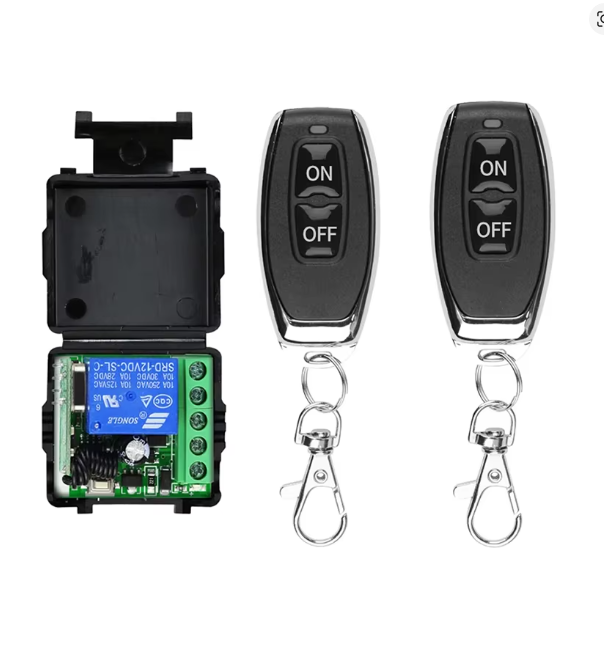 Garage door receiver with two remotes